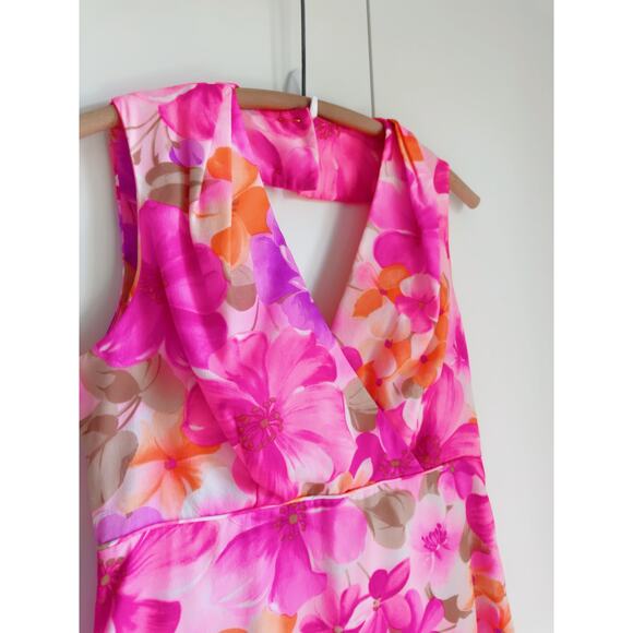 Vintage Womens Dress Hawaiian Size S/4-6 by Andrade made in Hawaii Pink Maxi - Picture 4 of 11